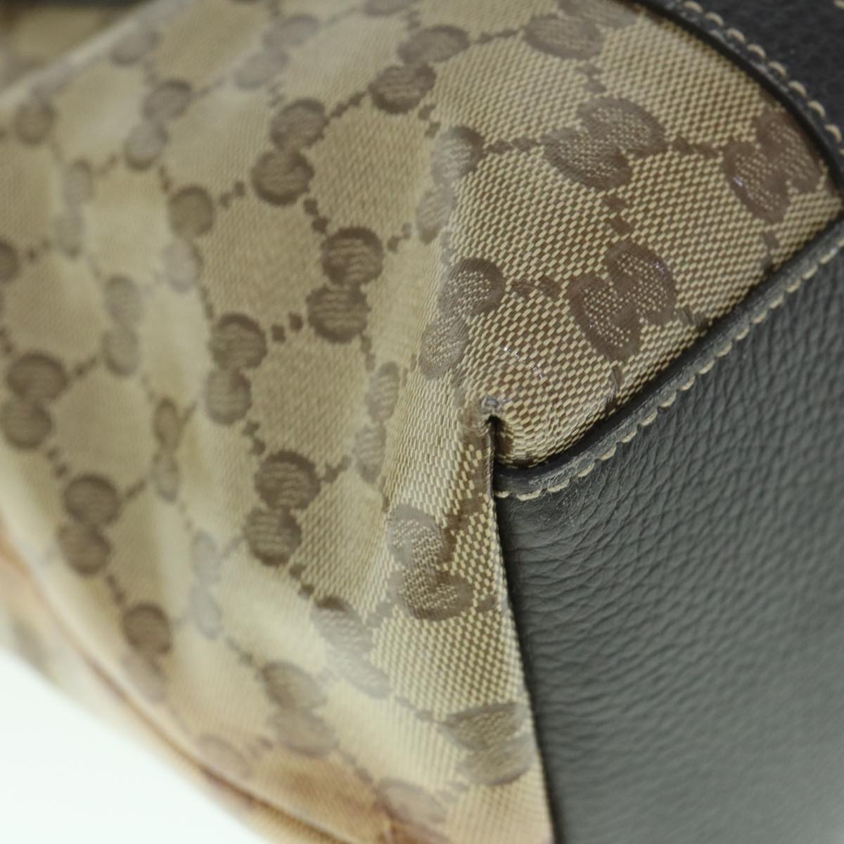 GUCCI GG Crystal Canvas Shoulder Bag Coated Canvas 2way Beige 341503 uy159