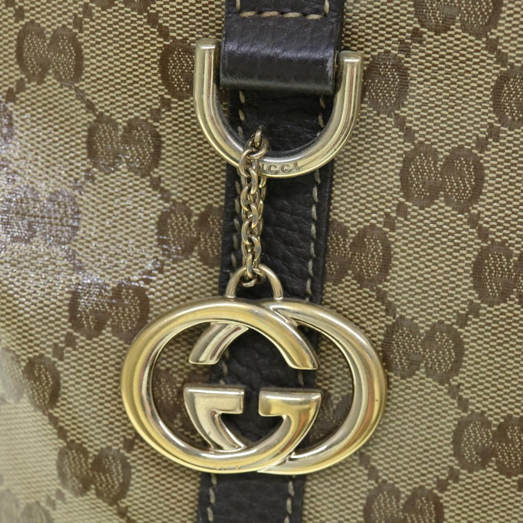 GUCCI GG Crystal Canvas Shoulder Bag Coated Canvas 2way Beige 341503 uy159