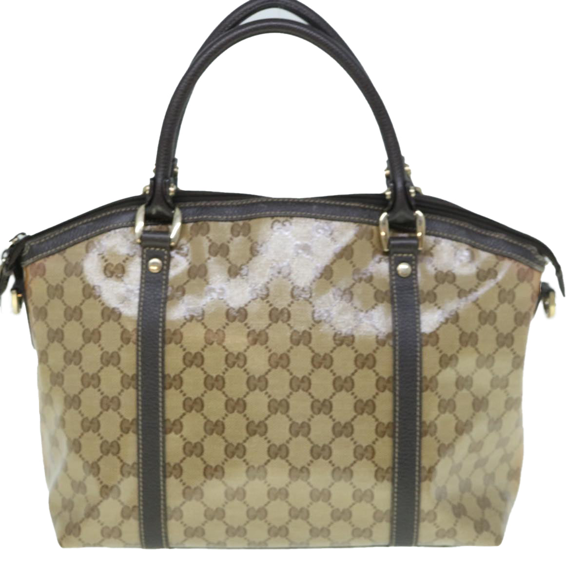 GUCCI GG Crystal Canvas Shoulder Bag Coated Canvas 2way Beige 341503 uy159