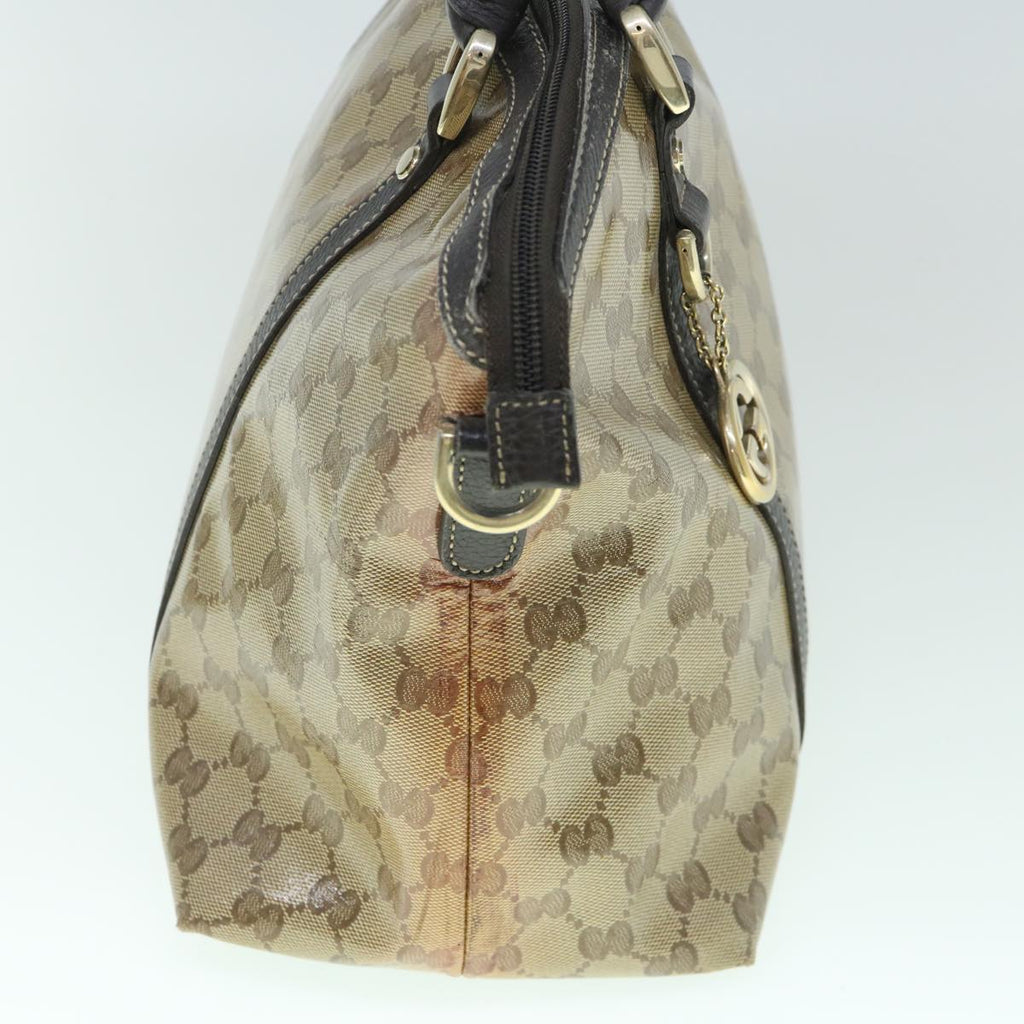 GUCCI GG Crystal Canvas Shoulder Bag Coated Canvas 2way Beige 341503 uy159