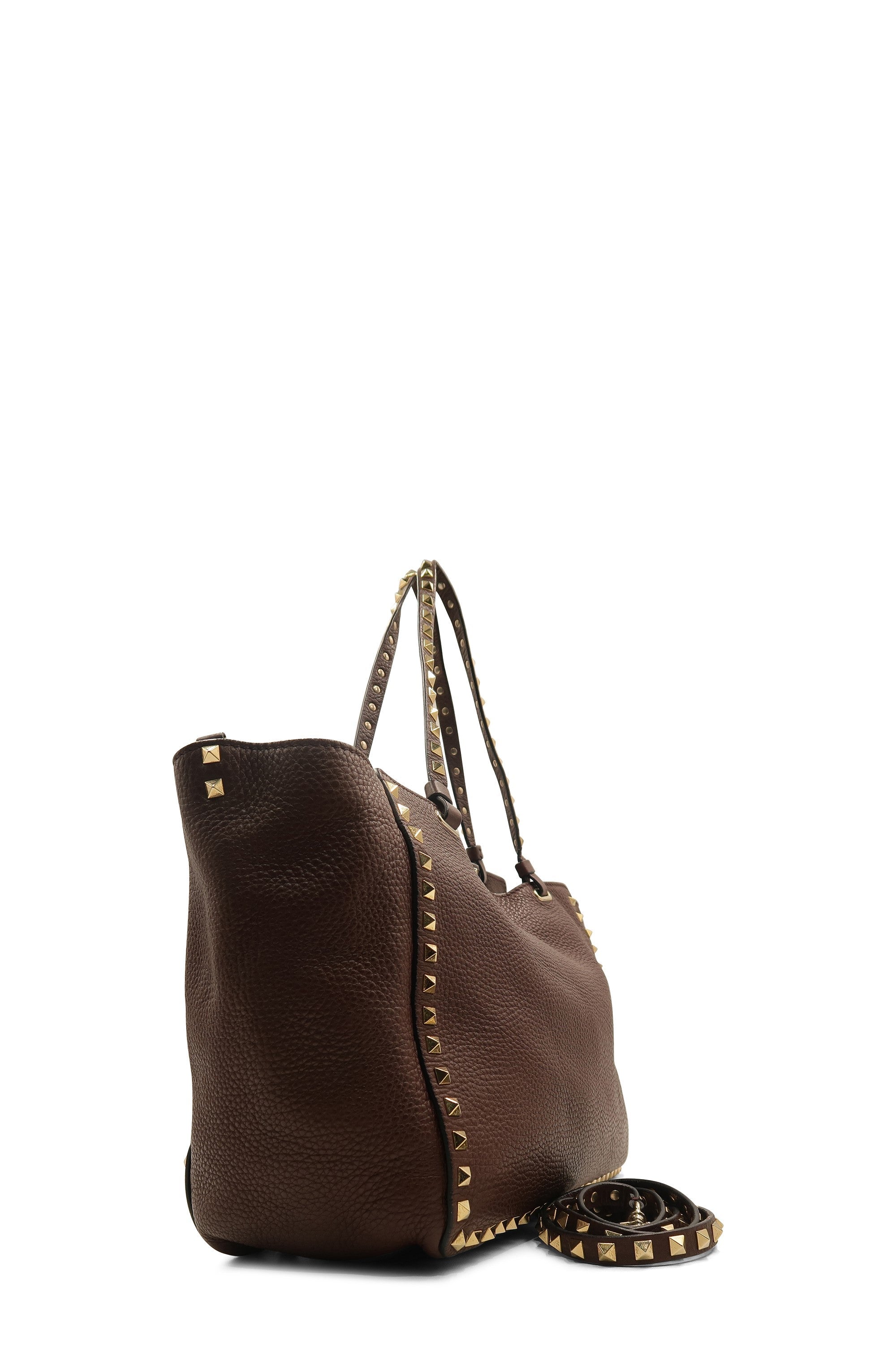 Medium Rockstud Tote Maroon
