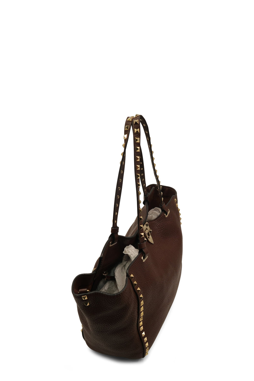 Medium Rockstud Tote Maroon