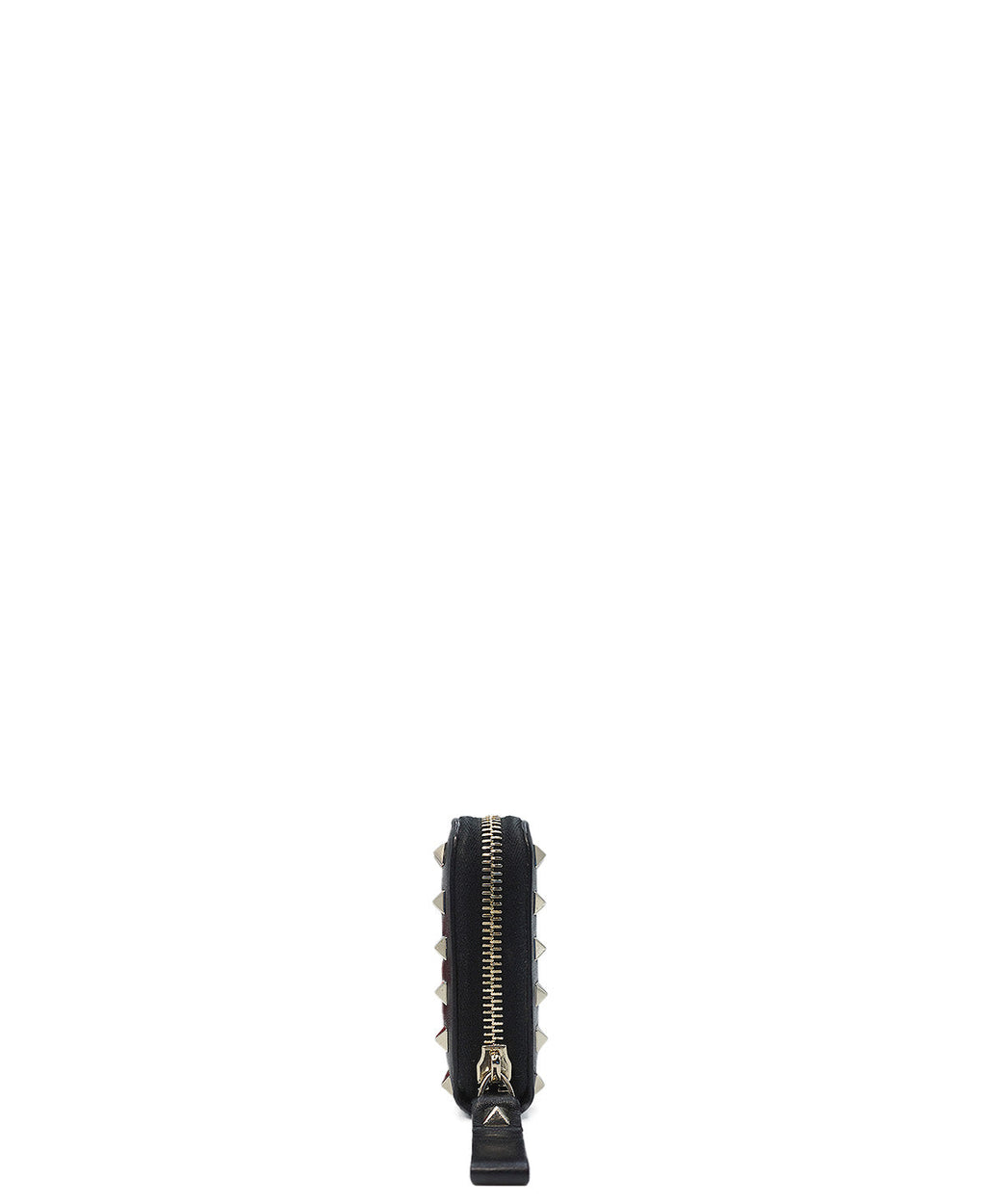 Rockstud Accents Leather Continental Wallet Black