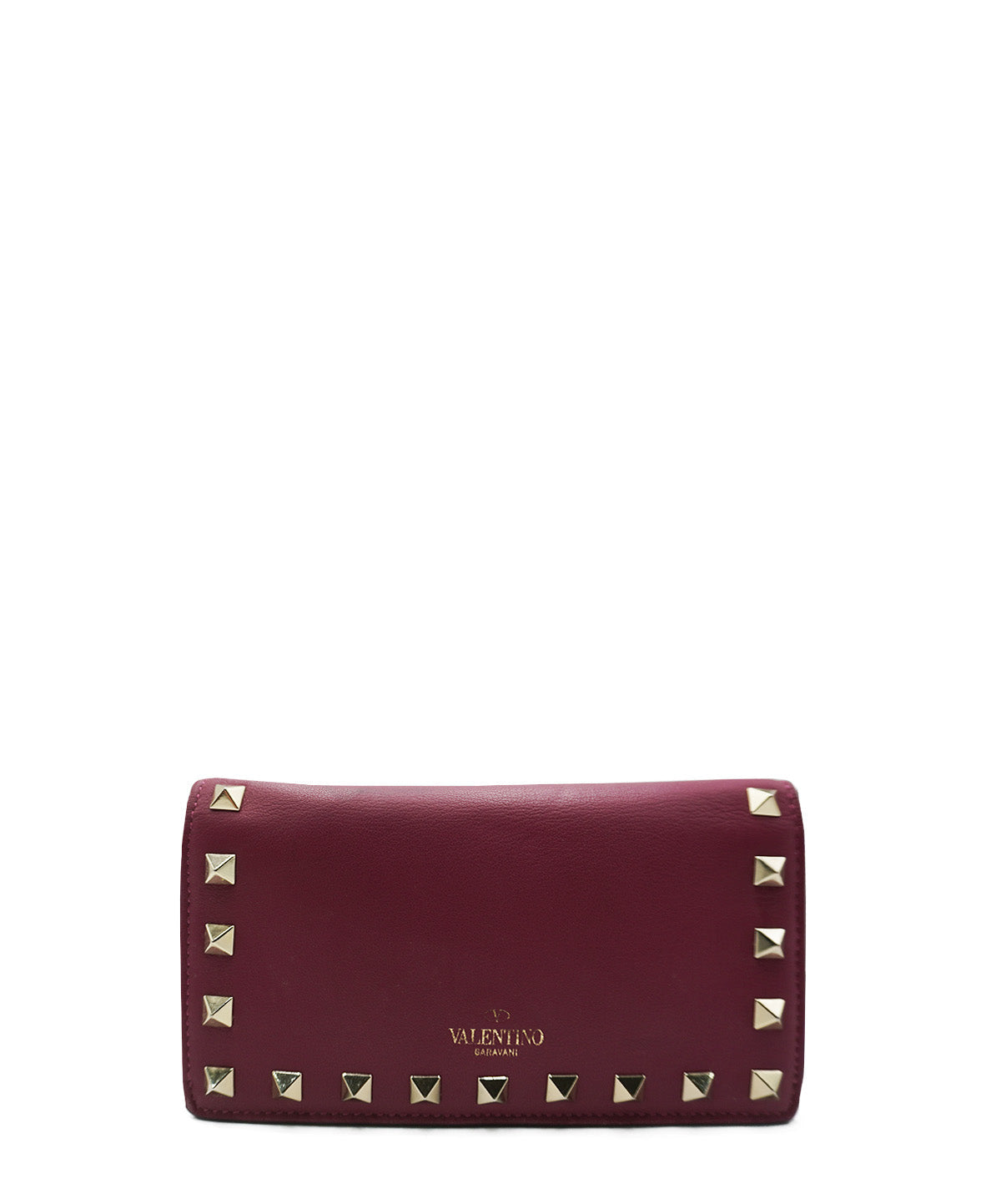 Rockstud Bifold Leather Wallet Purple