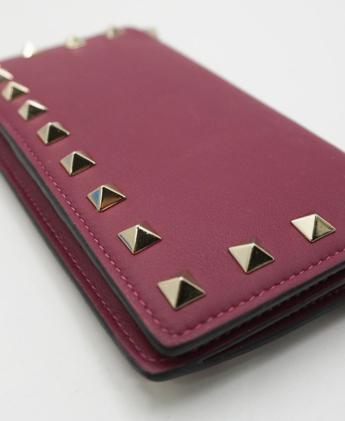 Rockstud Bifold Leather Wallet Purple