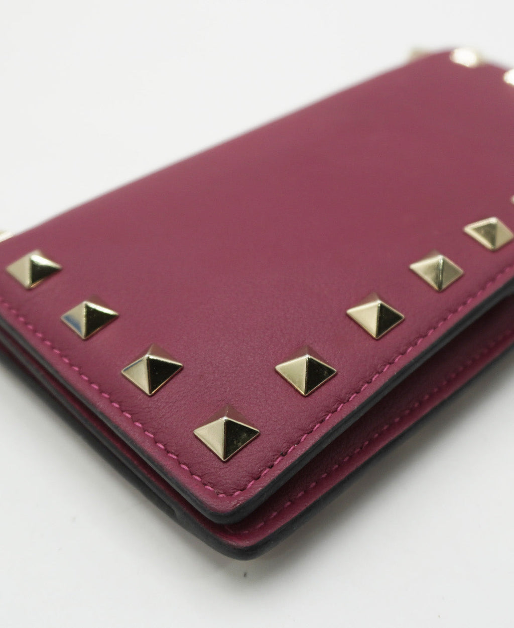 Rockstud Bifold Leather Wallet Purple