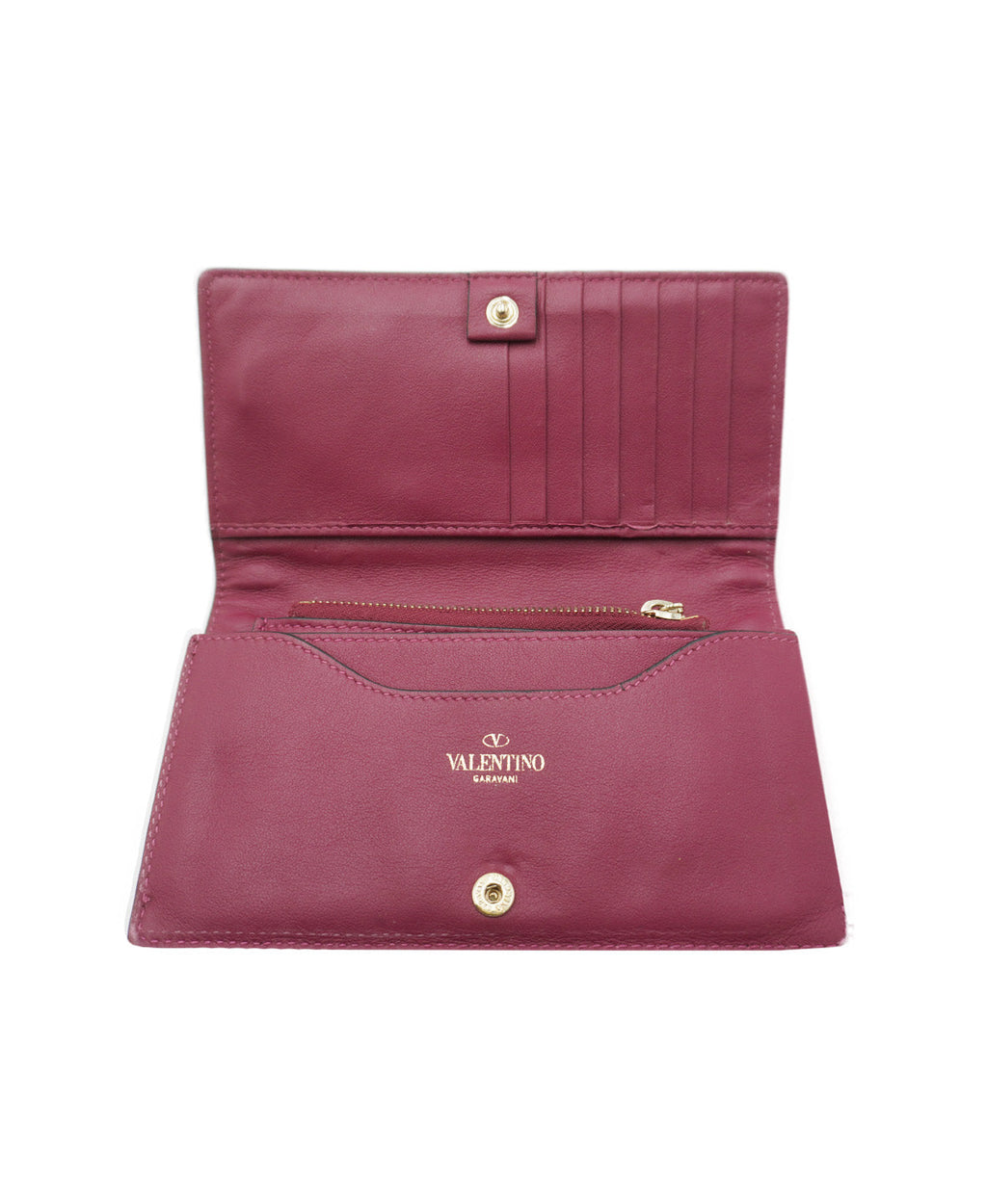 Rockstud Bifold Leather Wallet Purple