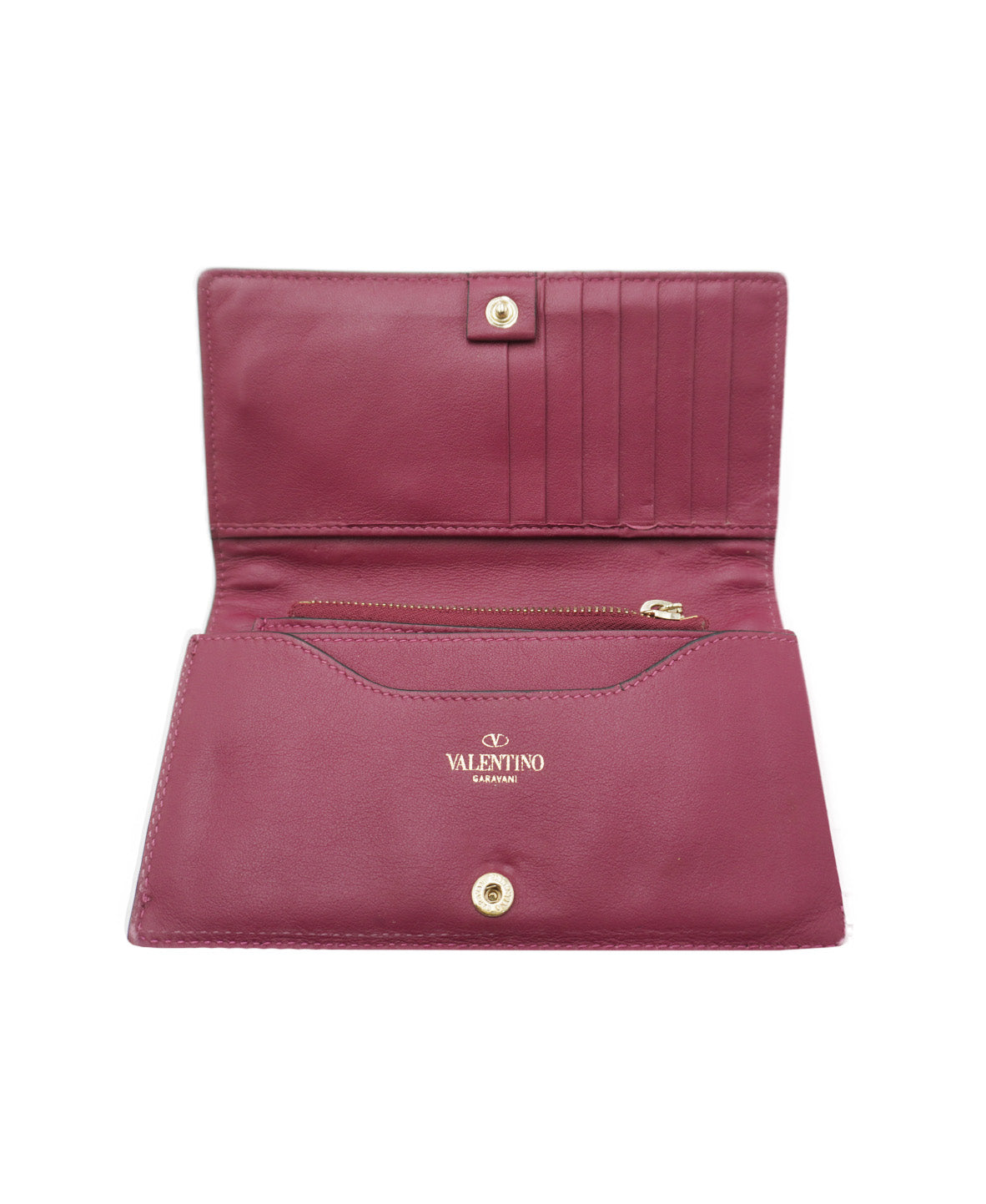 Rockstud Bifold Leather Wallet Purple