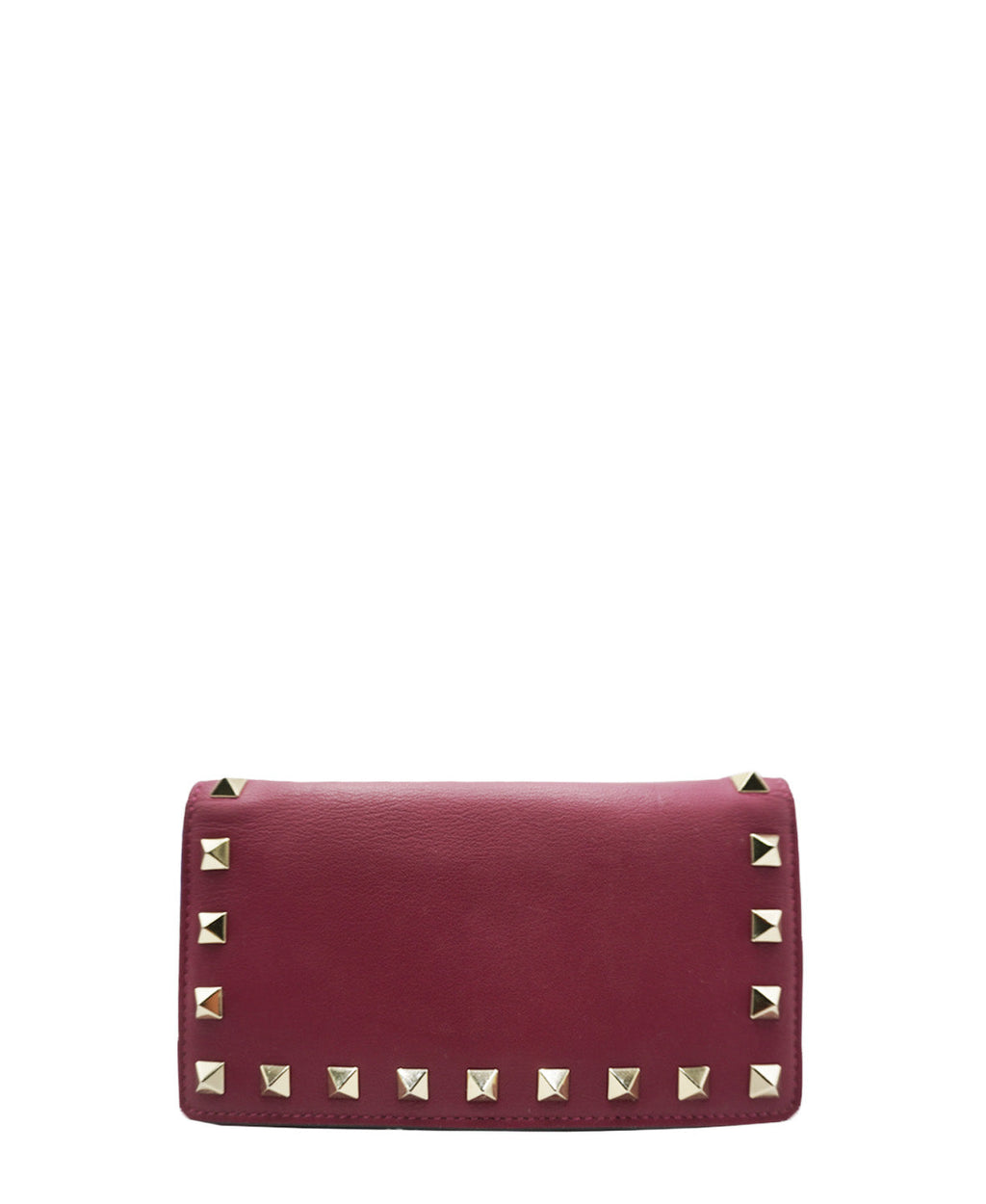 Rockstud Bifold Leather Wallet Purple