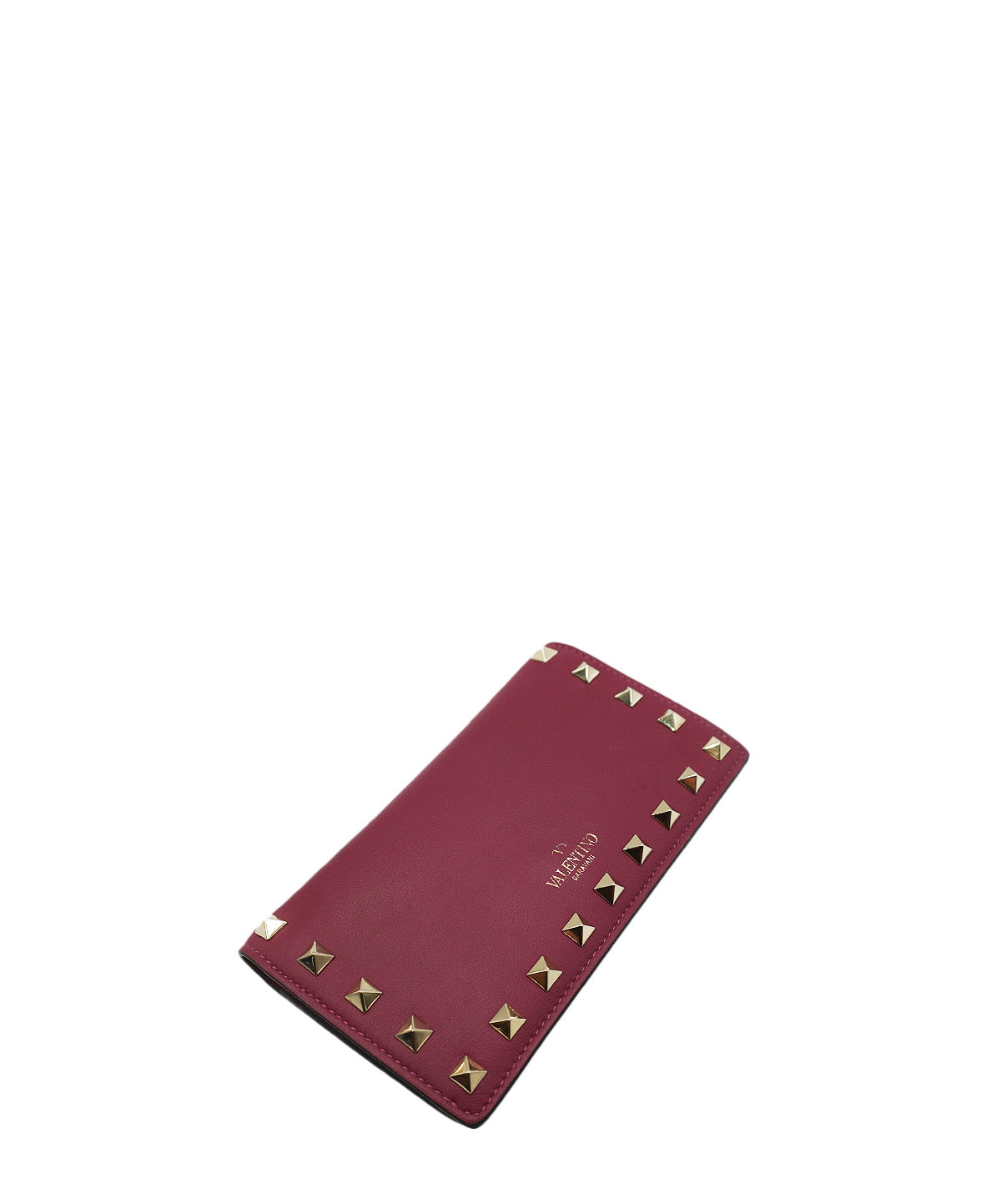 Rockstud Bifold Leather Wallet Purple