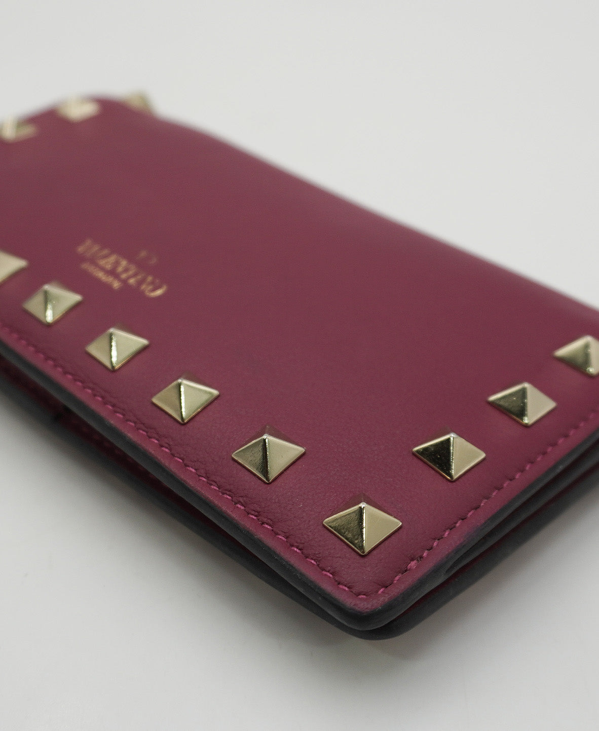 Rockstud Bifold Leather Wallet Purple