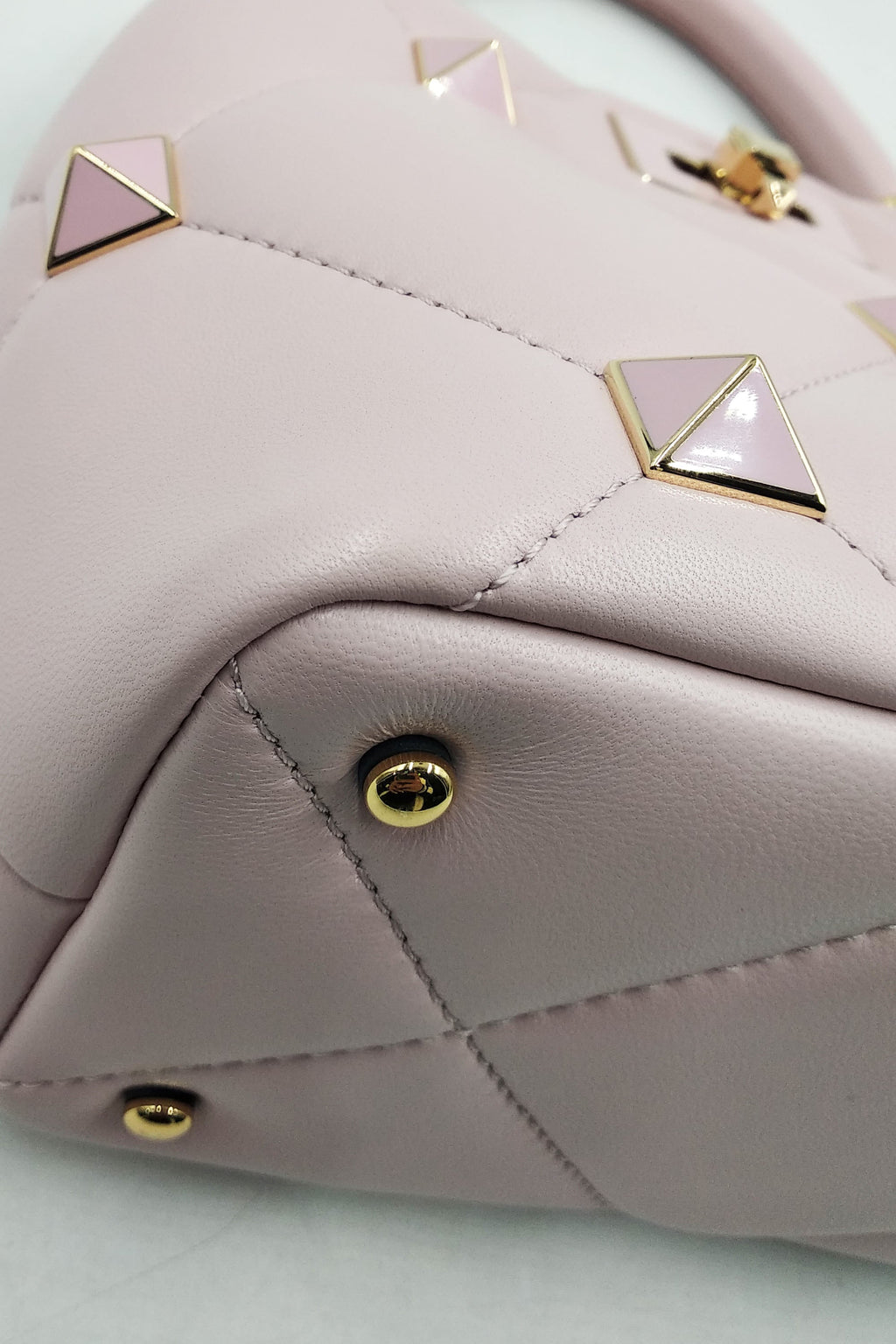 Small Roman Stud the Handle Bag Blush Pink