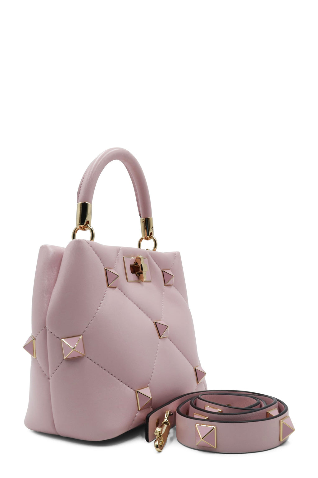 Small Roman Stud the Handle Bag Blush Pink