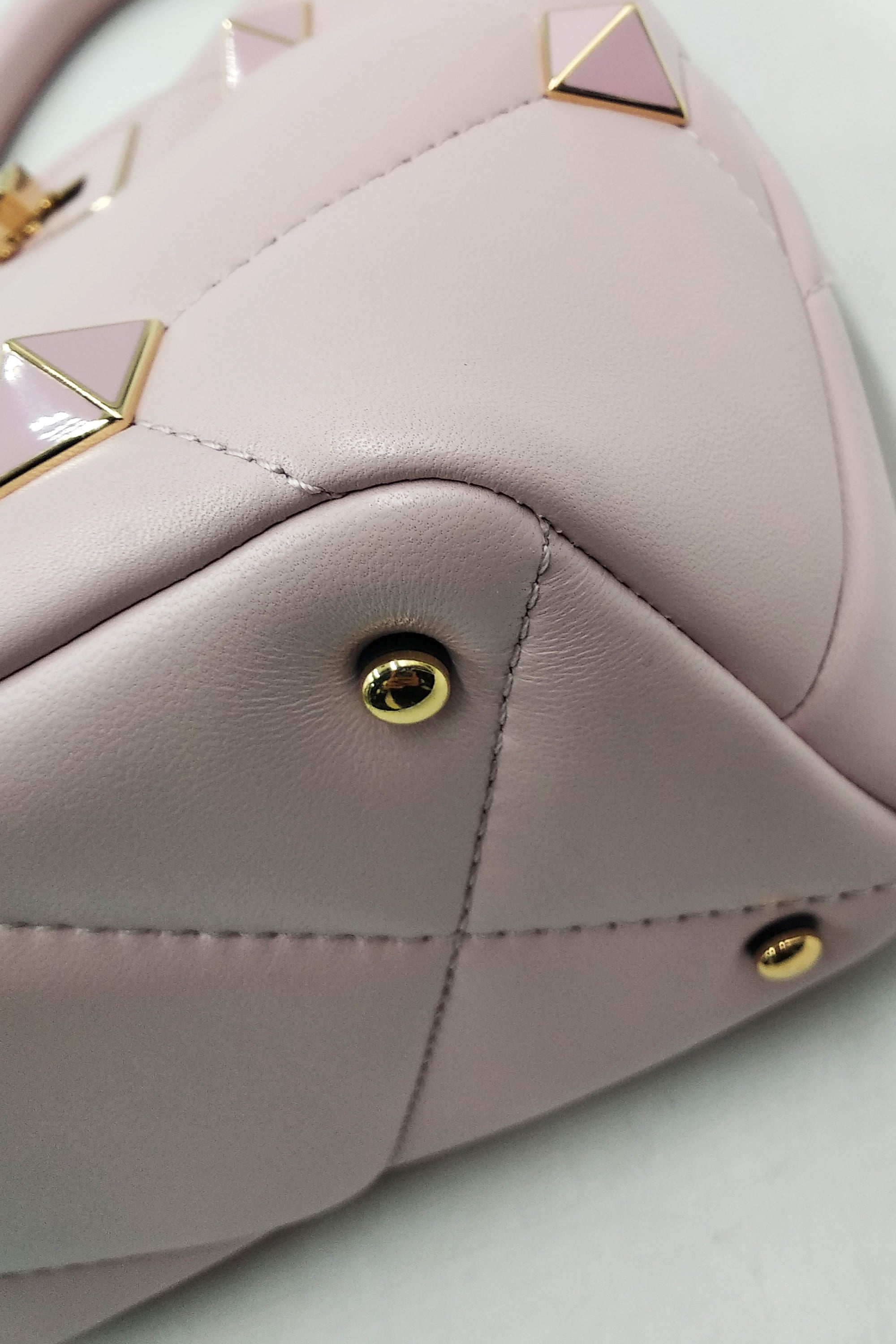 Small Roman Stud the Handle Bag Blush Pink