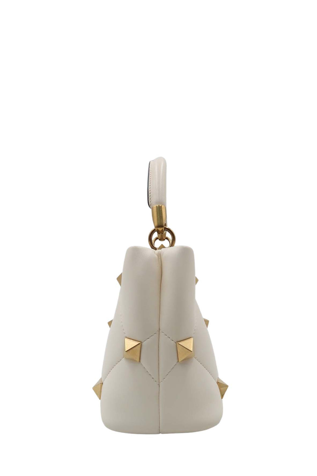 Small Roman Stud the Handle Bag White