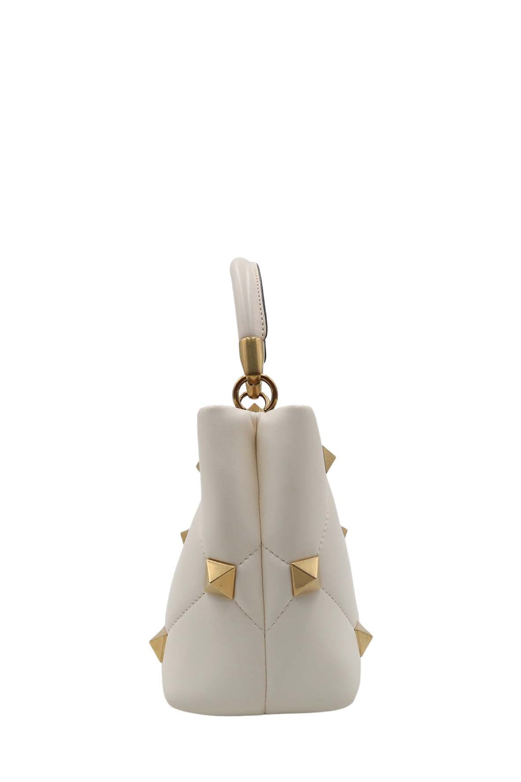 Small Roman Stud the Handle Bag White
