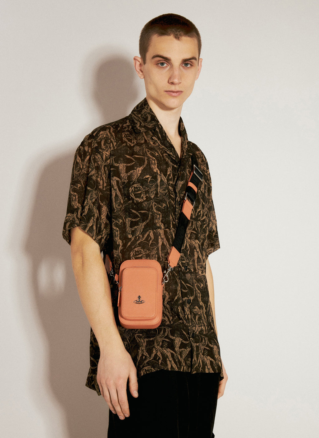 Vivienne Westwood Men Saffiano Phone Crossbody Bag