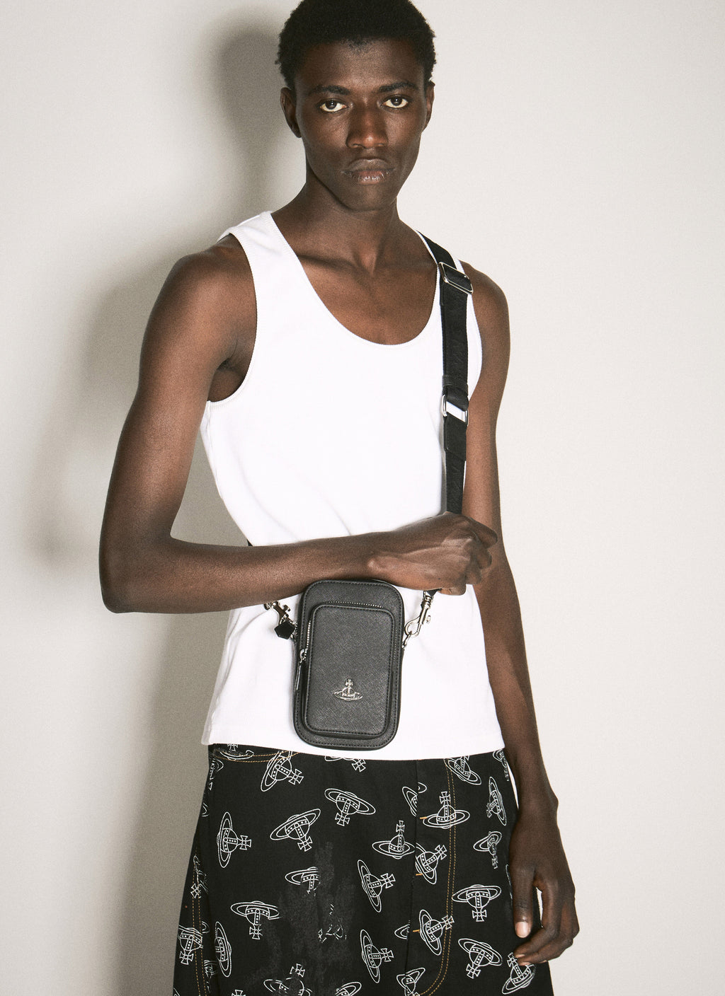 Vivienne Westwood Men Saffiano Phone Crossbody Bag