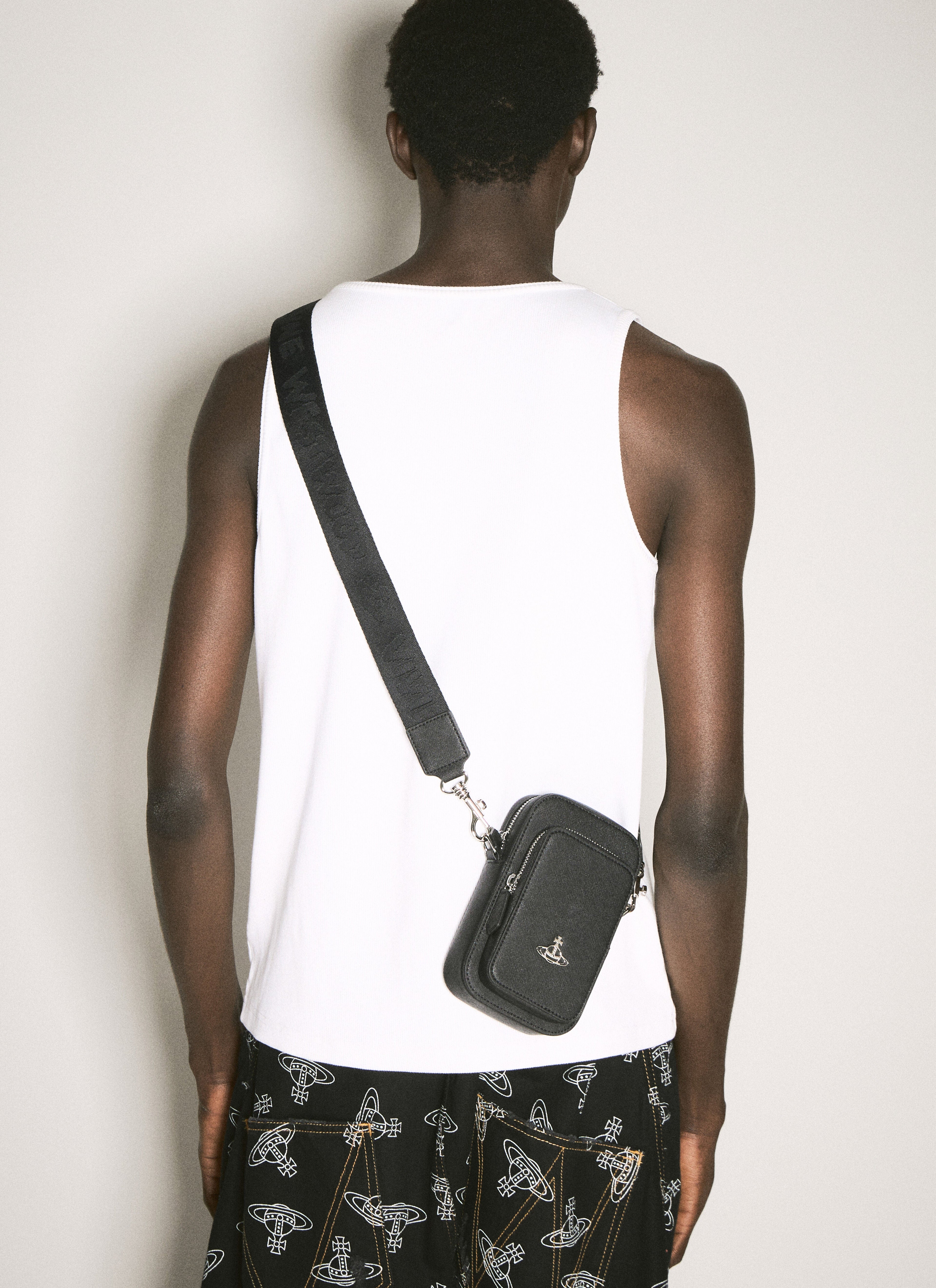 Vivienne Westwood Men Saffiano Phone Crossbody Bag