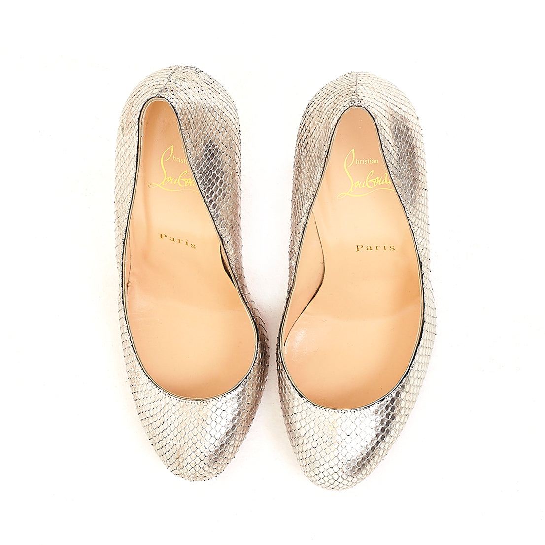 Fifi 100 Silver Snakeskin Pumps
