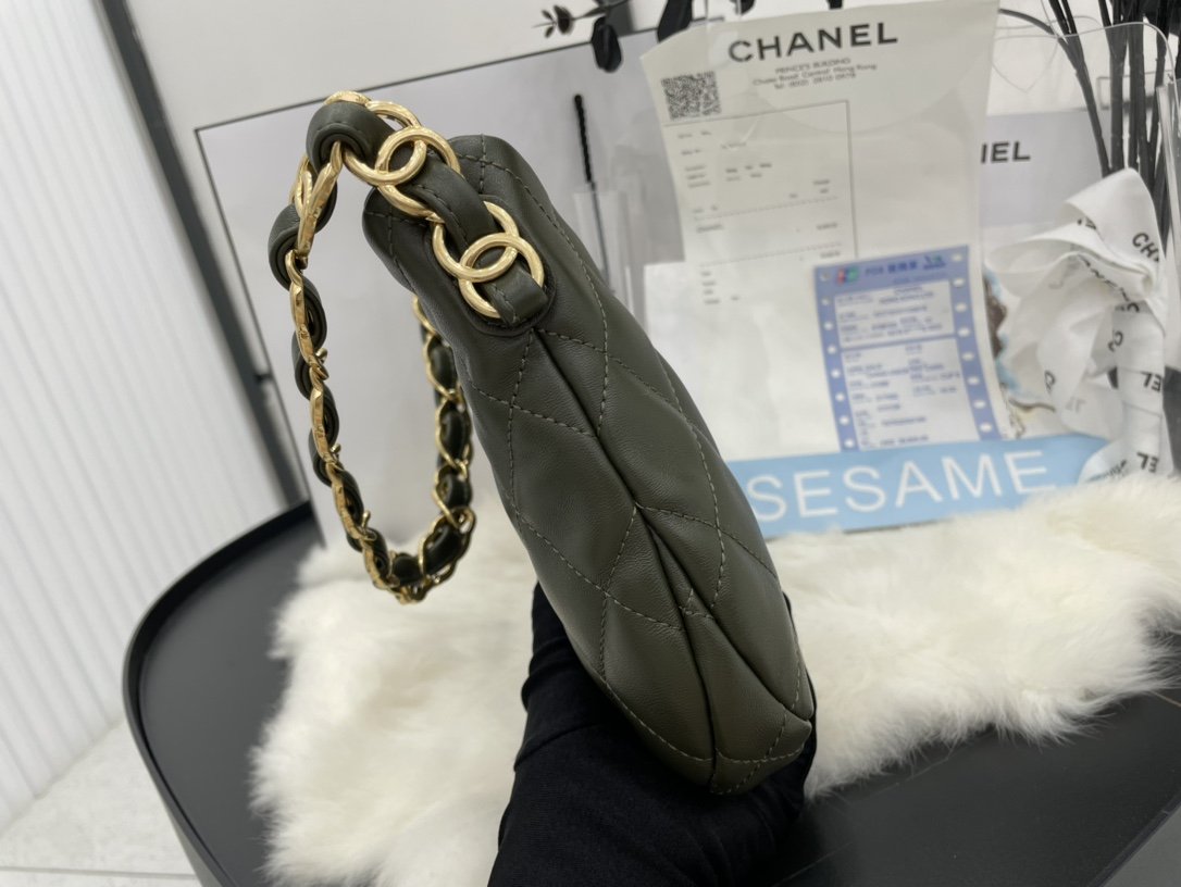 CHLHobo Handbag Emerald Green For Women, Women’s Bags 9.4in/24cm