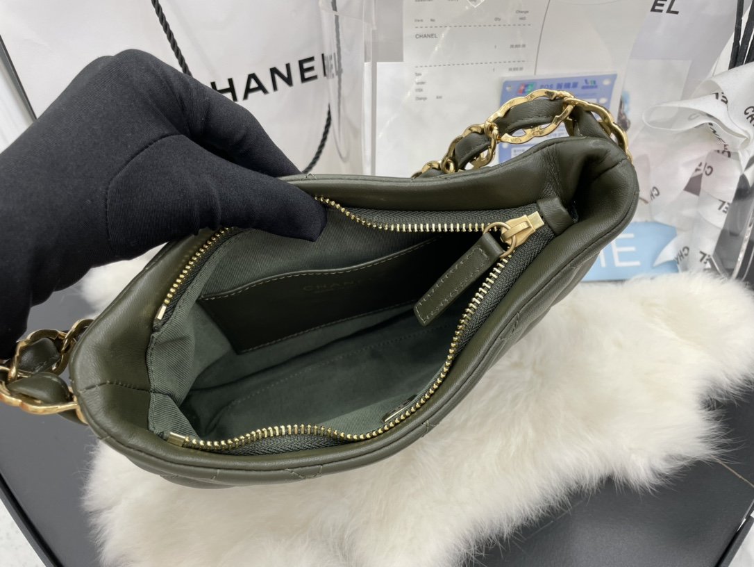 CHLHobo Handbag Emerald Green For Women, Women’s Bags 9.4in/24cm