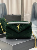GLAMI Puffer Small Chain Bag Dark Green For Women, Women’s Bags 11.4in/29cm YSLÃ¢â‚¬Å½