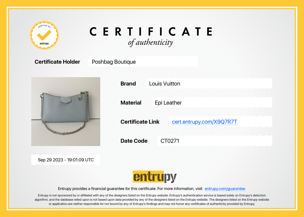 Louis Vuitto Easy Pouch on Strap Blue Epi Leather Bag