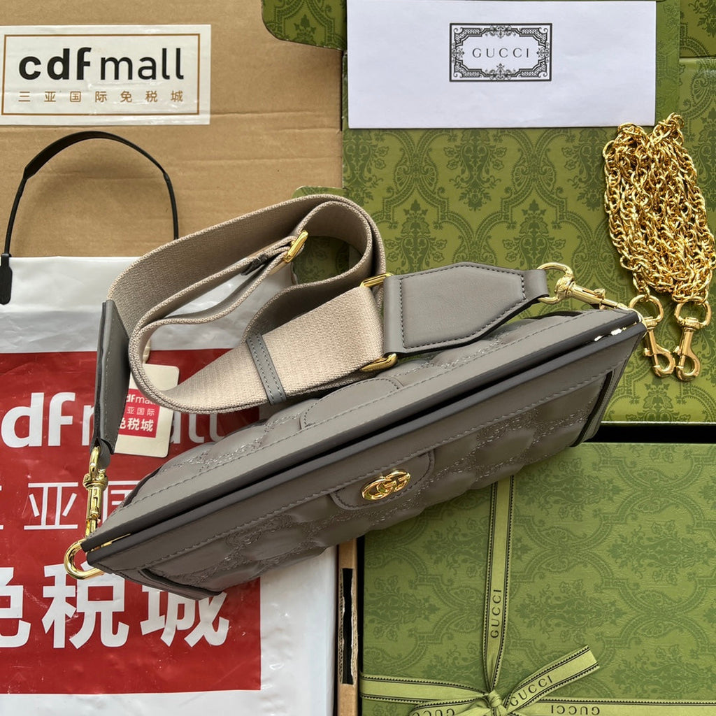 gg Matelassé Small Bag Grey For Women, Women’s Bags 10.2in/26cm gg‎ ‎702200 UM8HG 1563