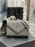 YSSL Envelope Medium Chain Bag Dark Grey For Women, Women’s Bags 9.4in/24cm YSL