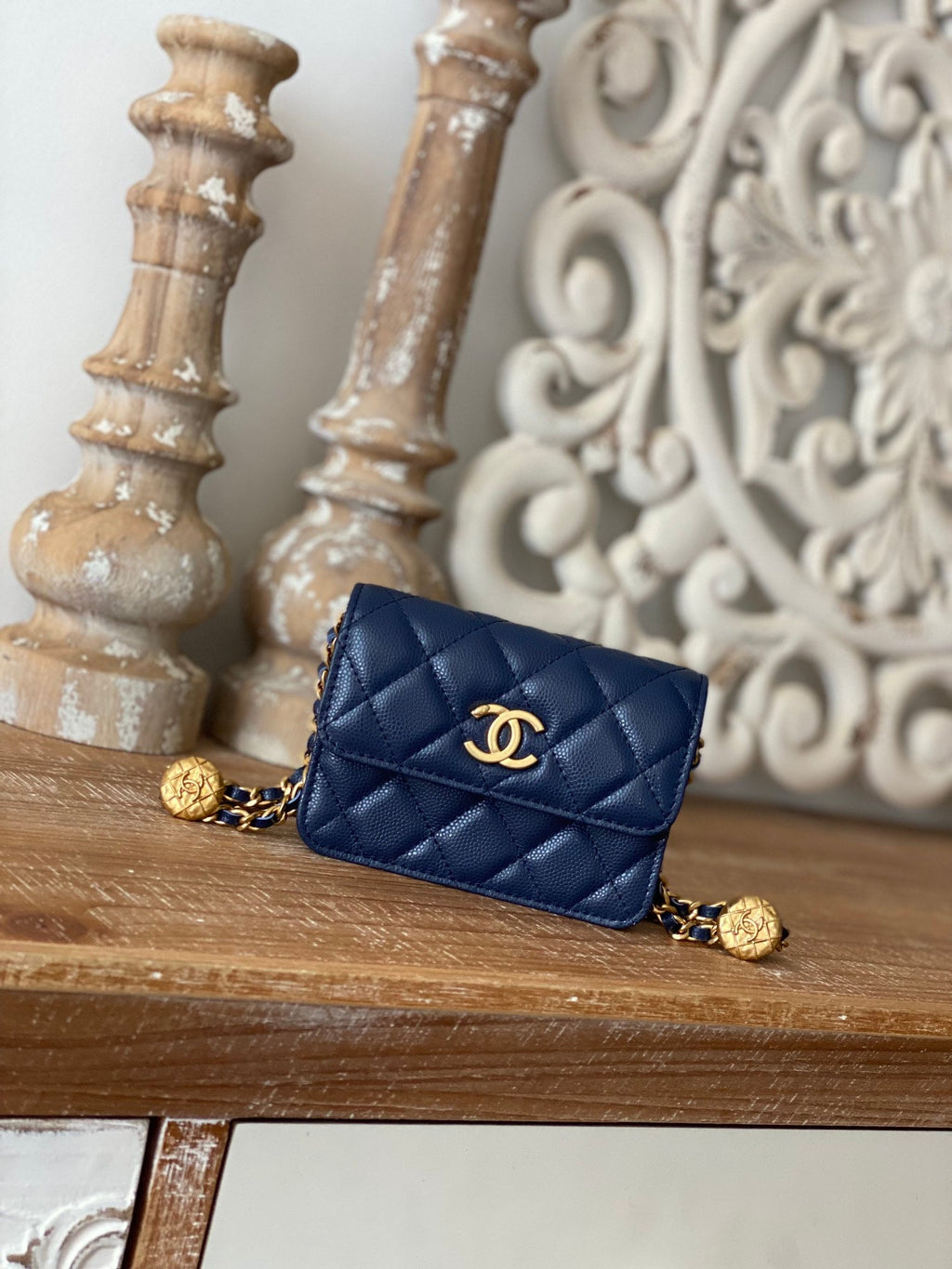 CHL Clutch With Chain Blue For Women, Women’s Bags 4.8in/12.3cm