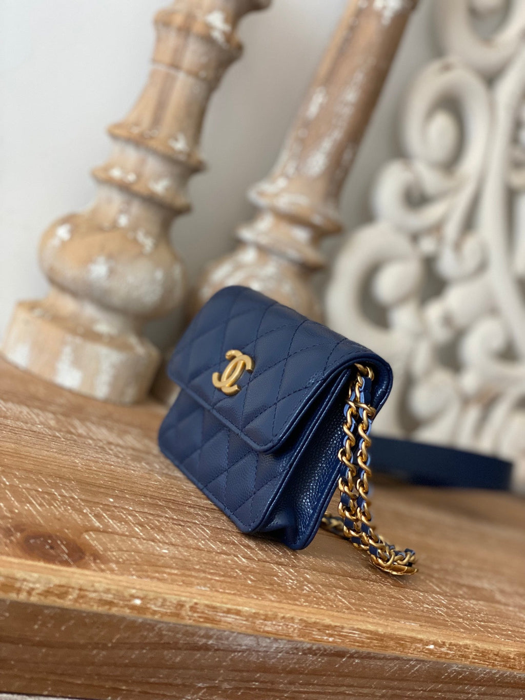 CHL Clutch With Chain Blue For Women, Women’s Bags 4.8in/12.3cm