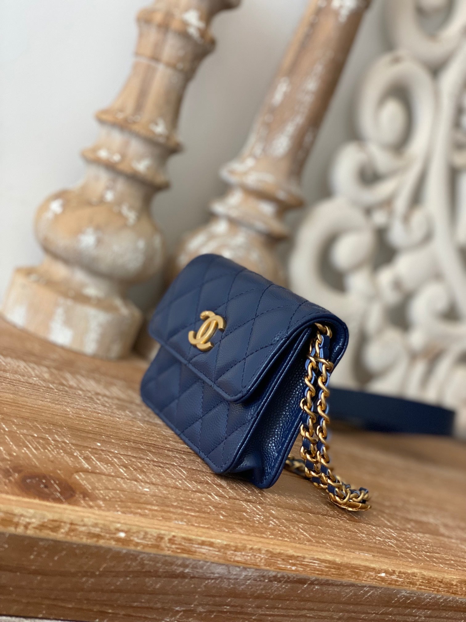 CHL Clutch With Chain Blue For Women, Women’s Bags 4.8in/12.3cm