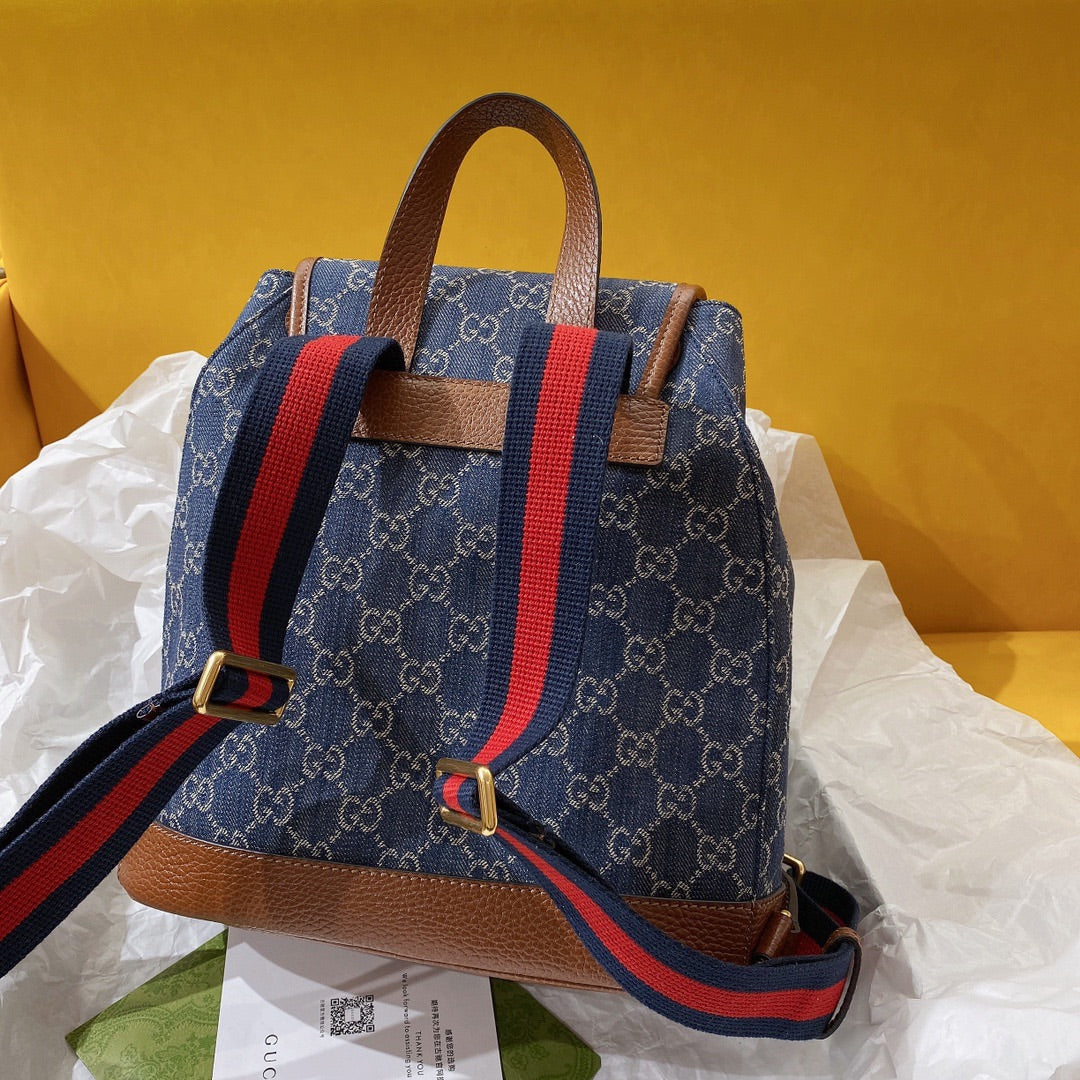 gg Backpack With Interlocking G Blue For Women, Women’s Bags 11.8in/30cm gg