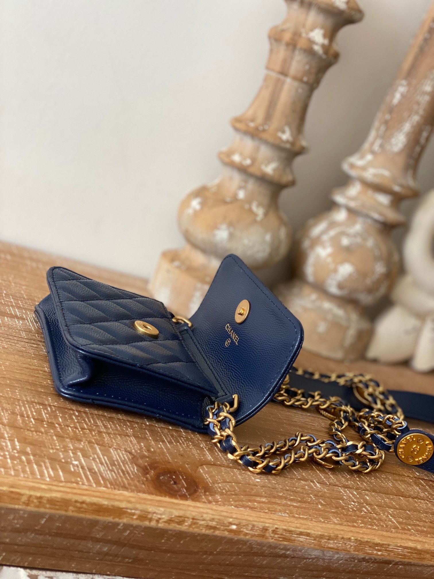 CHL Clutch With Chain Blue For Women, Women’s Bags 4.8in/12.3cm