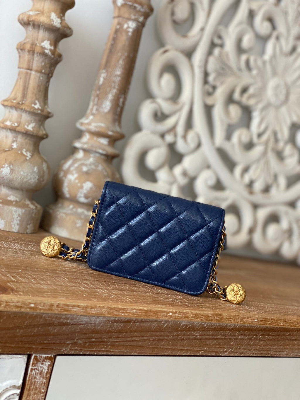 CHL Clutch With Chain Blue For Women, Women’s Bags 4.8in/12.3cm