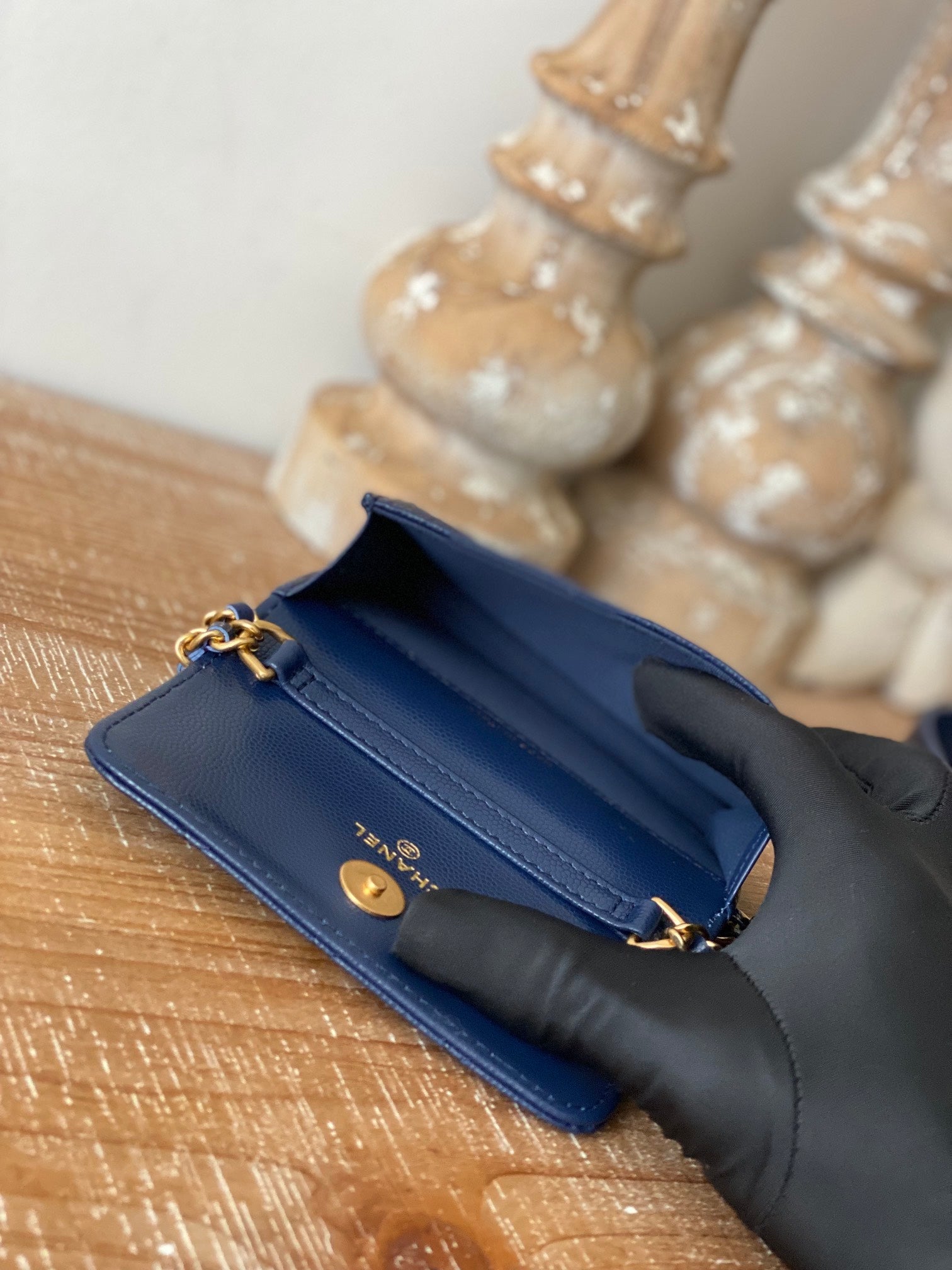 CHL Clutch With Chain Blue For Women, Women’s Bags 4.8in/12.3cm