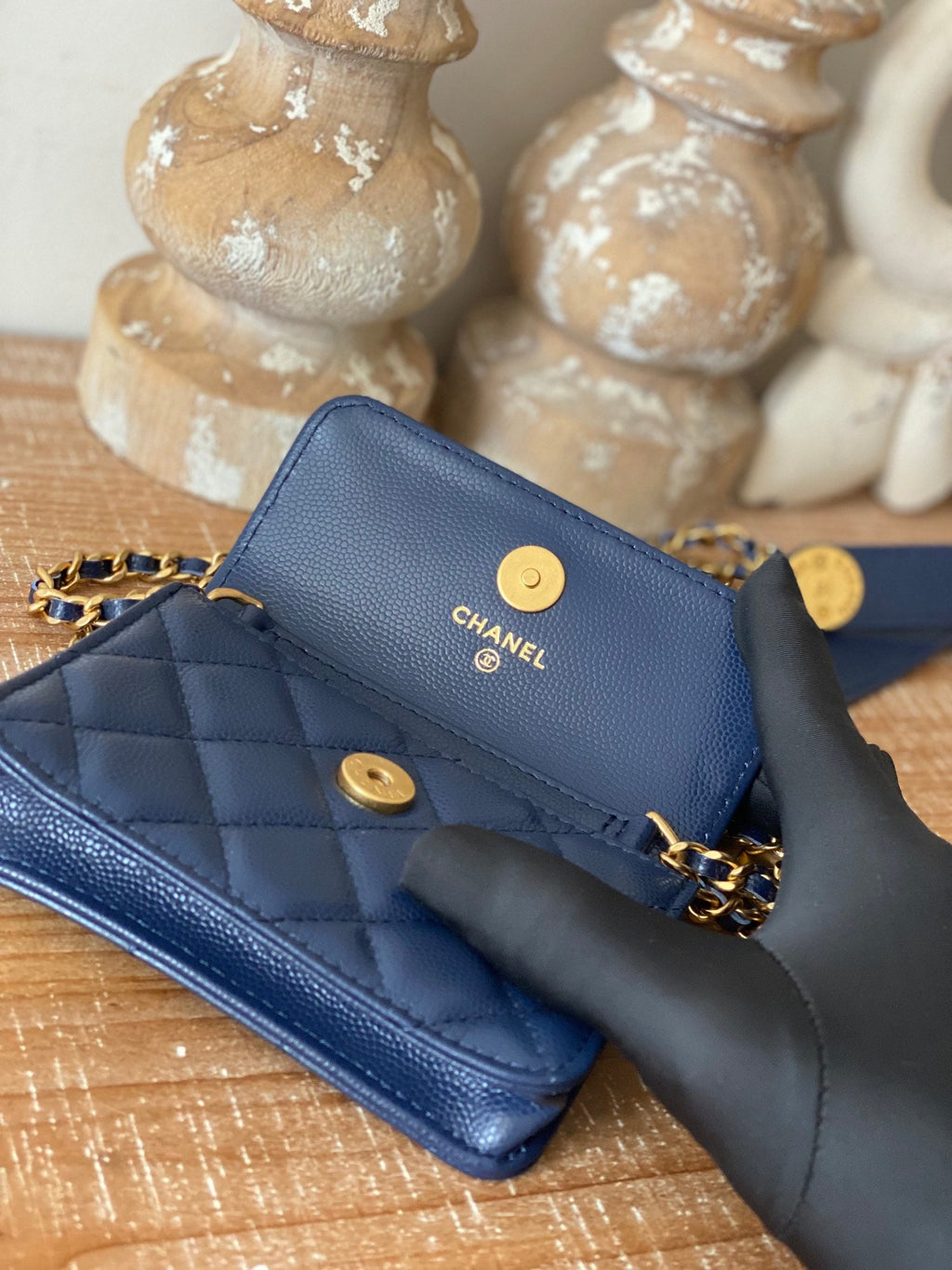 CHL Clutch With Chain Blue For Women, Women’s Bags 4.8in/12.3cm
