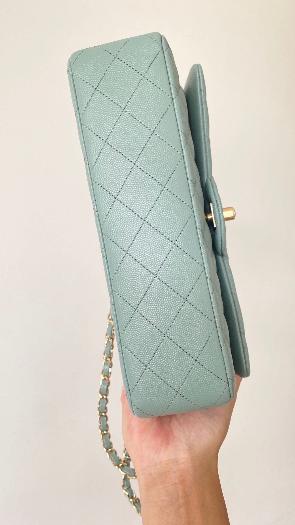 CHLSmall Classic Handbag Light Green For Women, Women’s Bags 9.1in/23cm