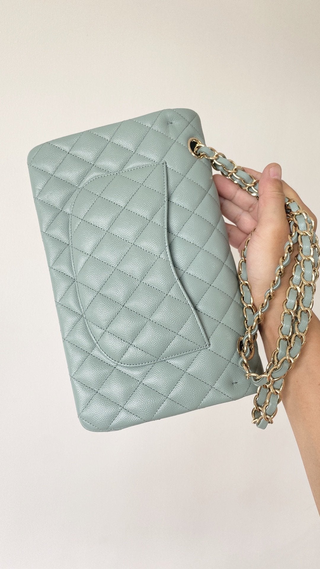 CHLSmall Classic Handbag Light Green For Women, Women’s Bags 9.1in/23cm