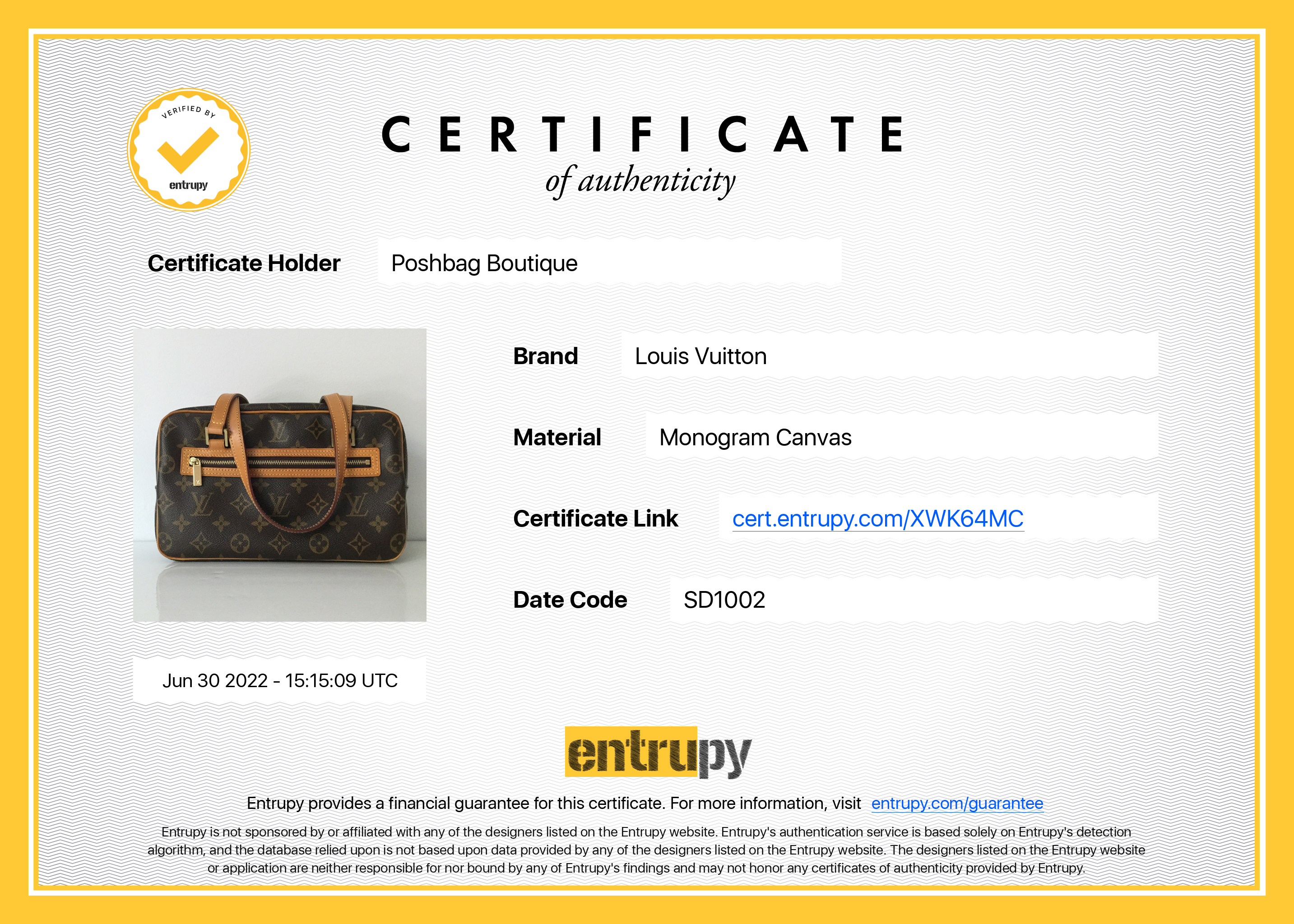 Louis Vuitto Cite MM Monogram Canvas Bag