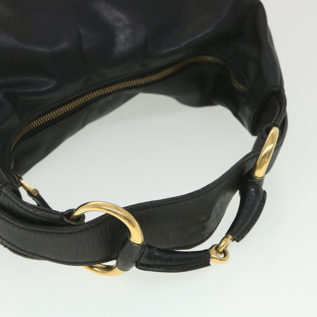 GUCCI Shoulder Bag Leather Black 115867 yb002