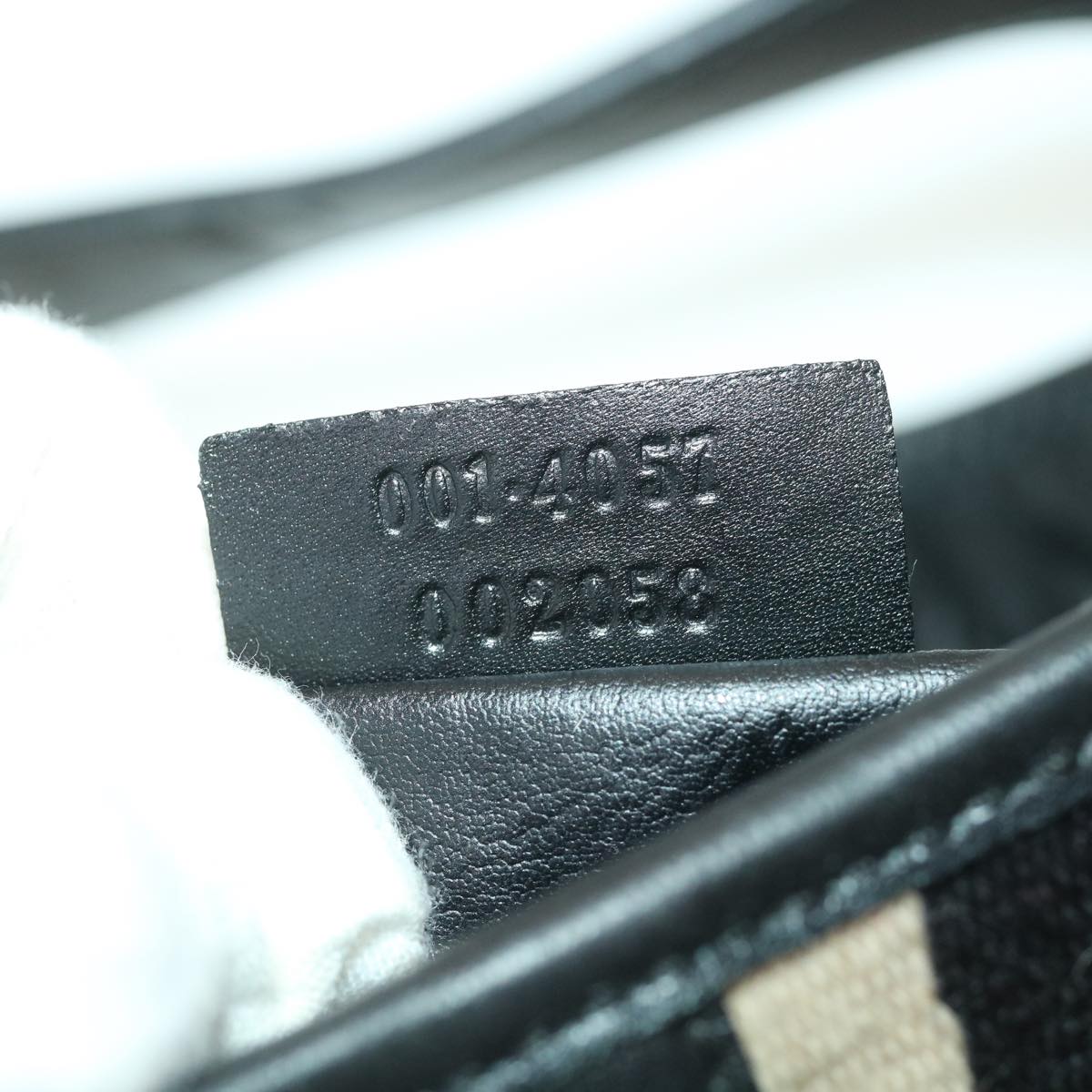 GUCCI GG Canvas Sherry Line Shoulder Bag Black Beige 001 4057 002058 yb019
