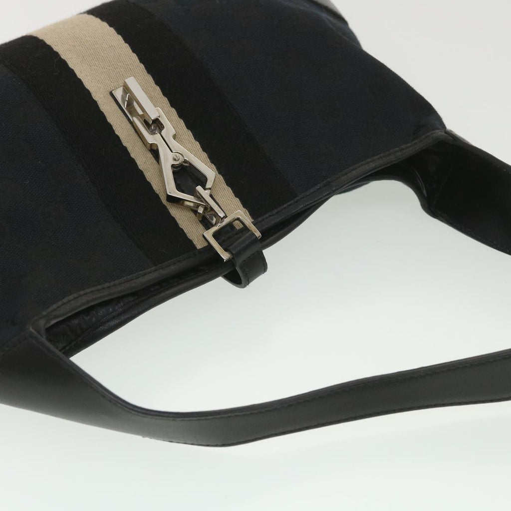 GUCCI GG Canvas Sherry Line Shoulder Bag Black Beige 001 4057 002058 yb019