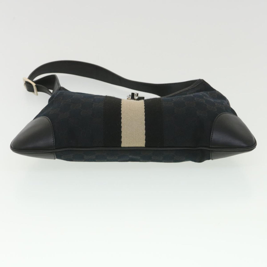GUCCI GG Canvas Sherry Line Shoulder Bag Black Beige 001 4057 002058 yb019