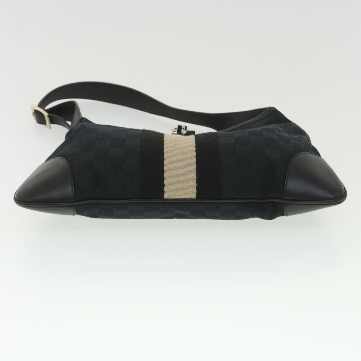 GUCCI GG Canvas Sherry Line Shoulder Bag Black Beige 001 4057 002058 yb019