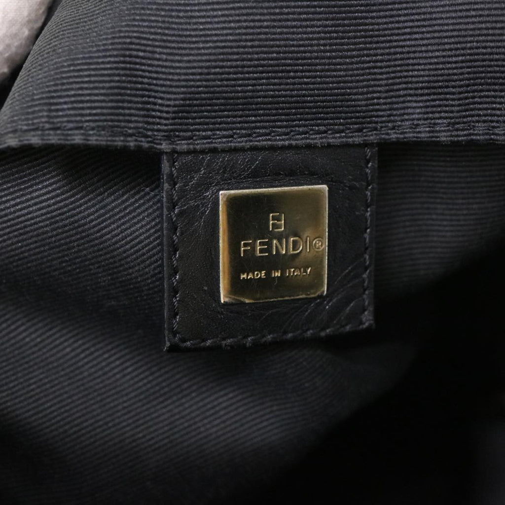 FENDI Hand Bag Nylon Brown Black yb047