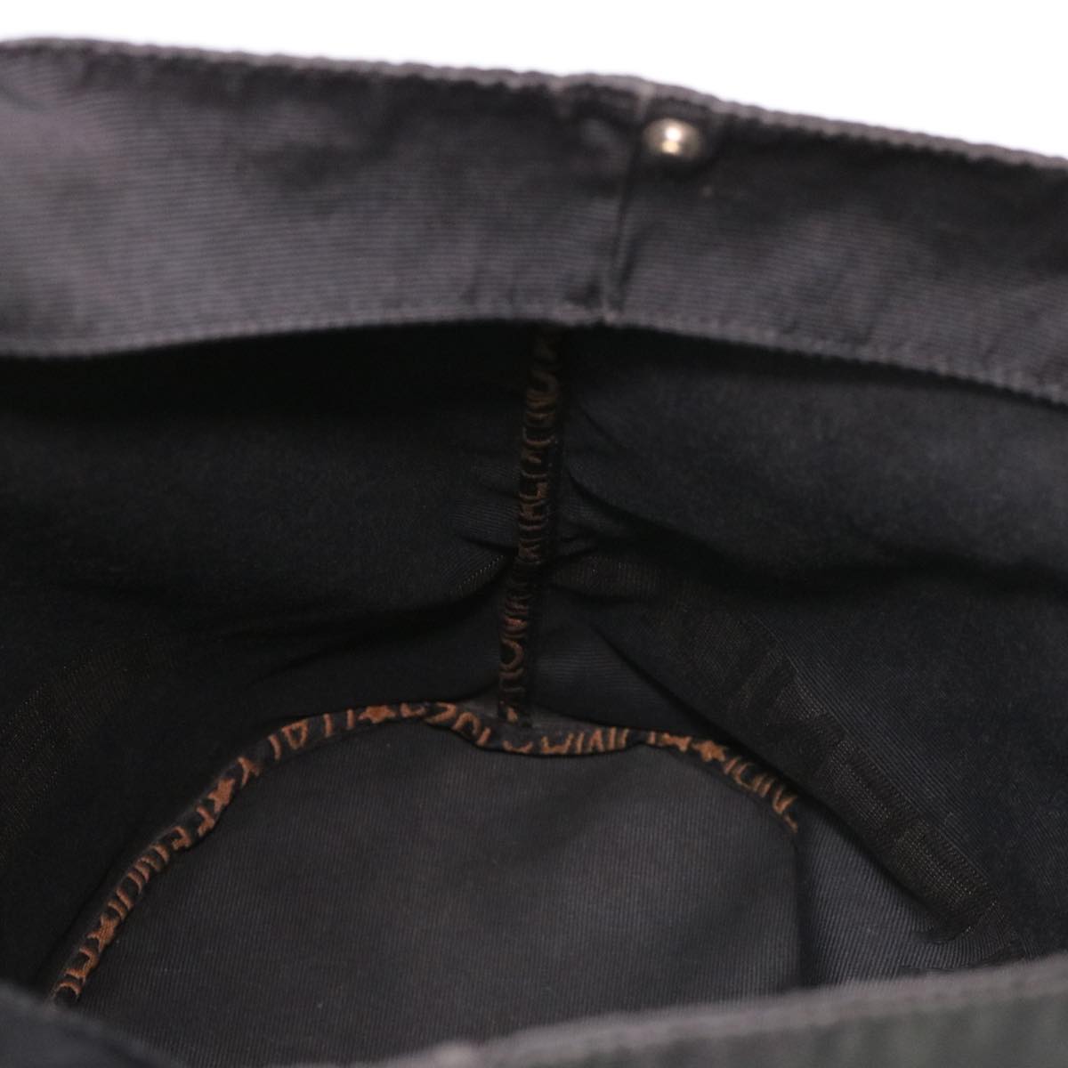 FENDI Hand Bag Nylon Brown Black yb047