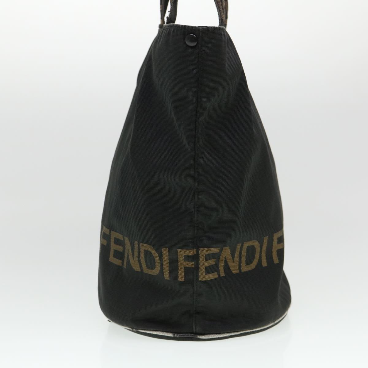 FENDI Hand Bag Nylon Brown Black yb047