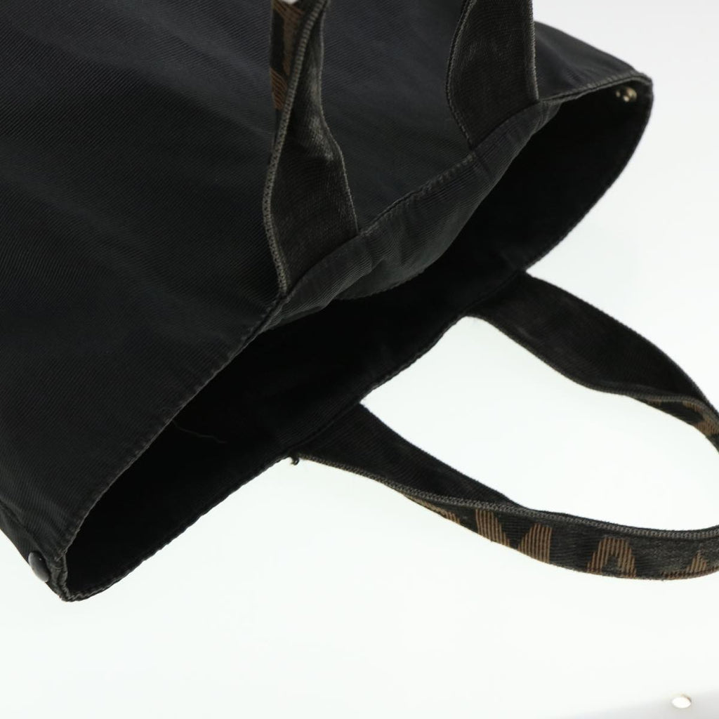 FENDI Hand Bag Nylon Brown Black yb047